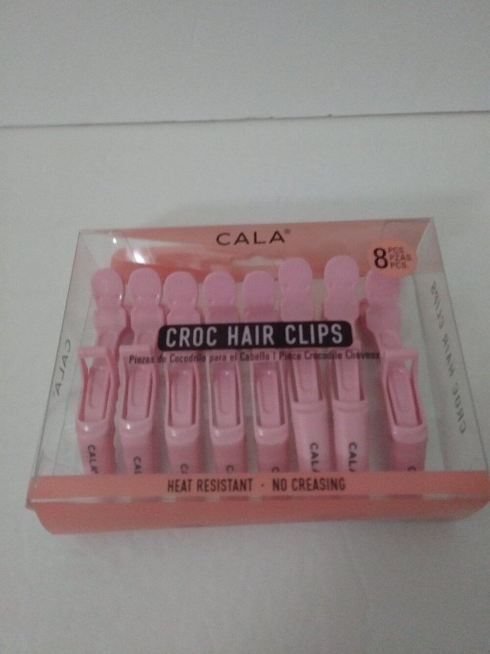 CALA Croc Hair Clip Pink 8 PC.